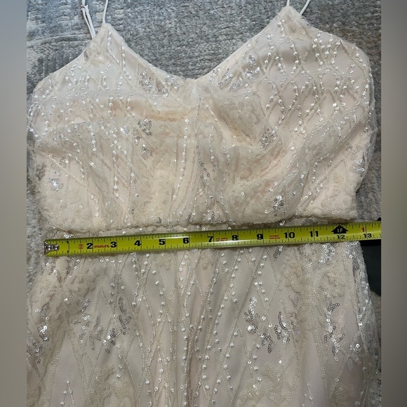 NWT Soieblu Stunning Champaign Blush Sequin Maxi Dress Sz Small Formal Occasion - Picture 13 of 16